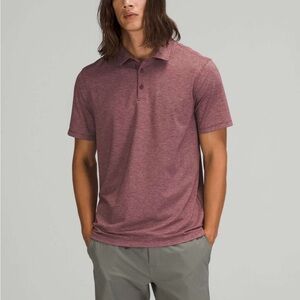 Lululemon Evolution Short Sleeve Polo Shirt Heathered Red Merlot Silverescent